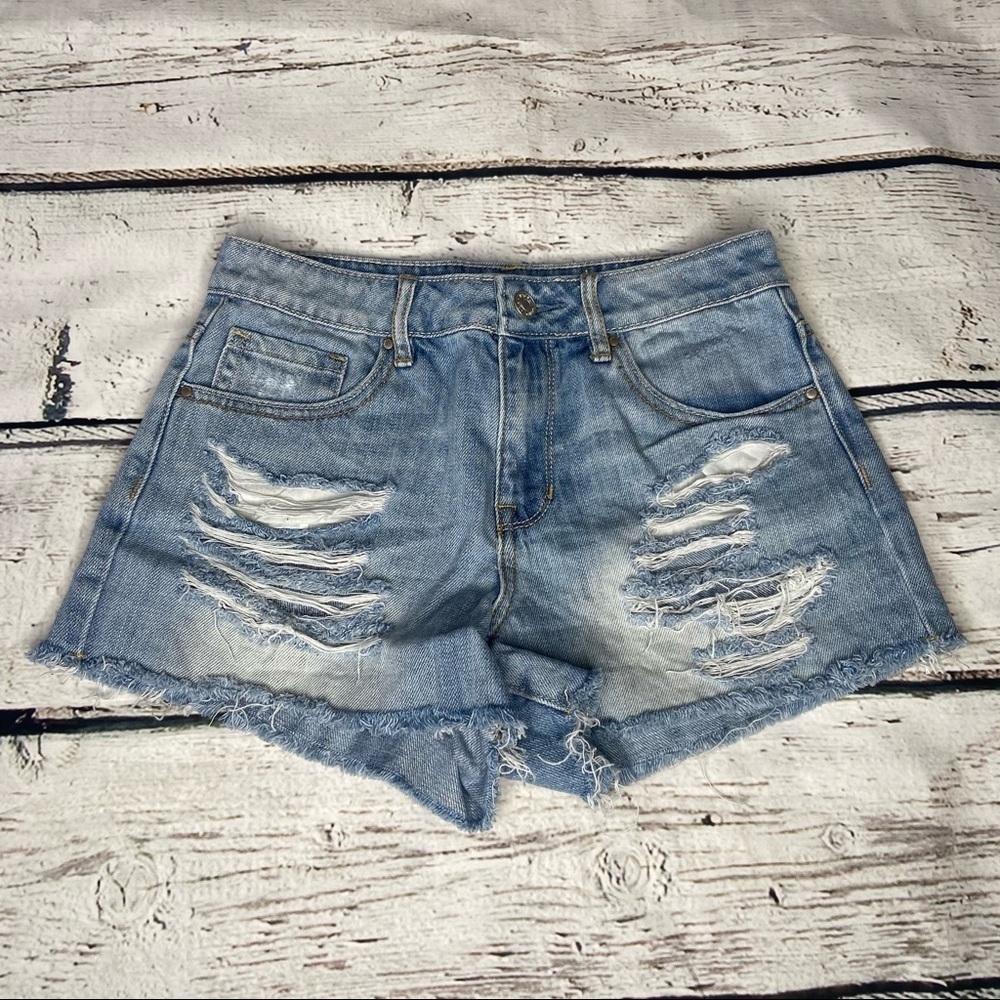 PacSun Distressed High Rise Denim Shorts Size 24